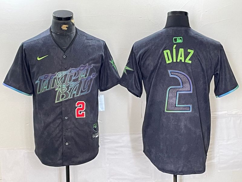 Men Tampa Bay Rays #2 Yandy Diaz Nike MLB Limited City Connect Black 2024 Jersey style 5-0